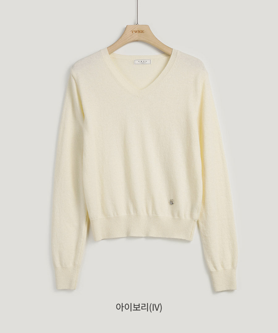 [TWEE]ipt Wool V-Neck Symbol Knit
