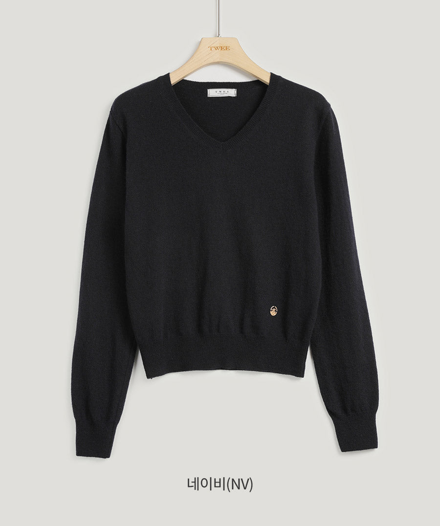 [TWEE]ipt Wool V-Neck Symbol Knit