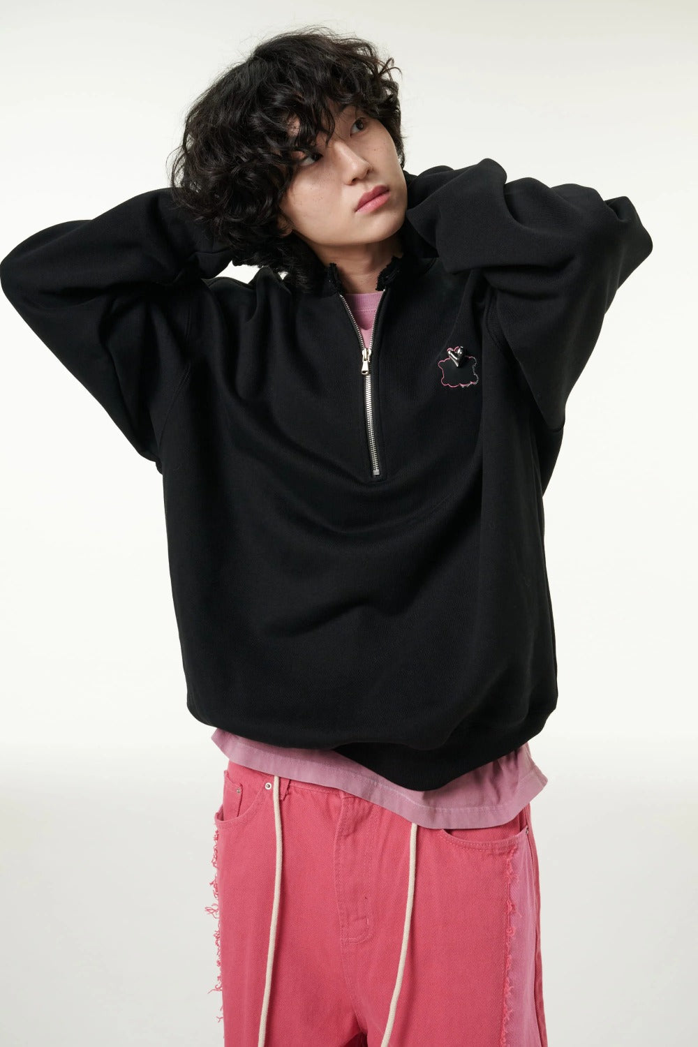[CLOUD CAKE]Fashion Cloud Cake Symbol Half-Zip Sewatshirt Unisex