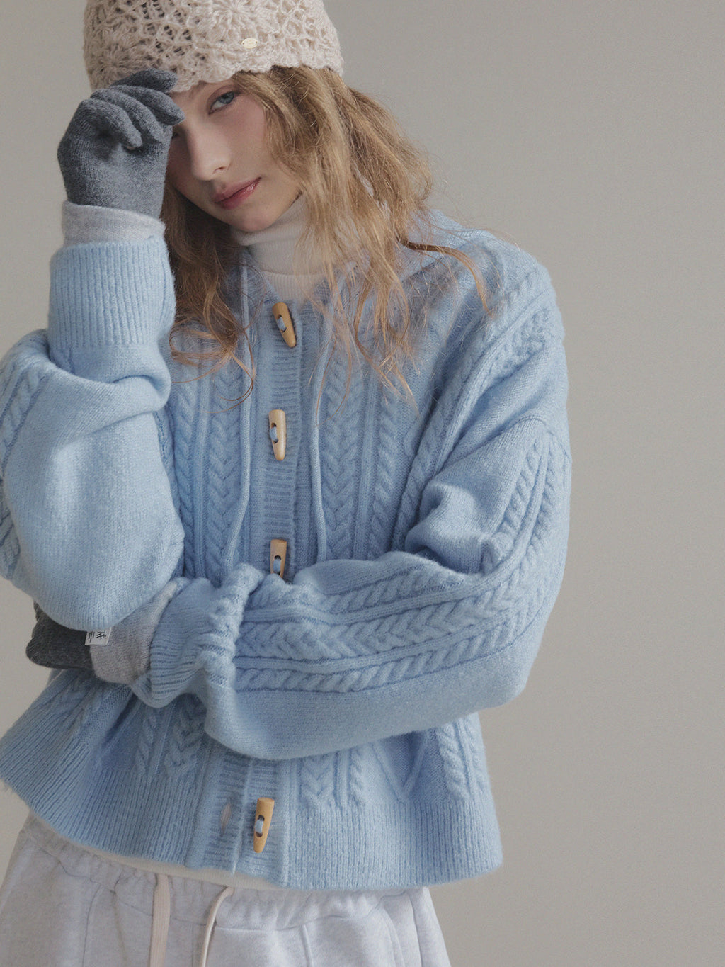 [TWEE] Nev Toggle Hood Knit Cardigan