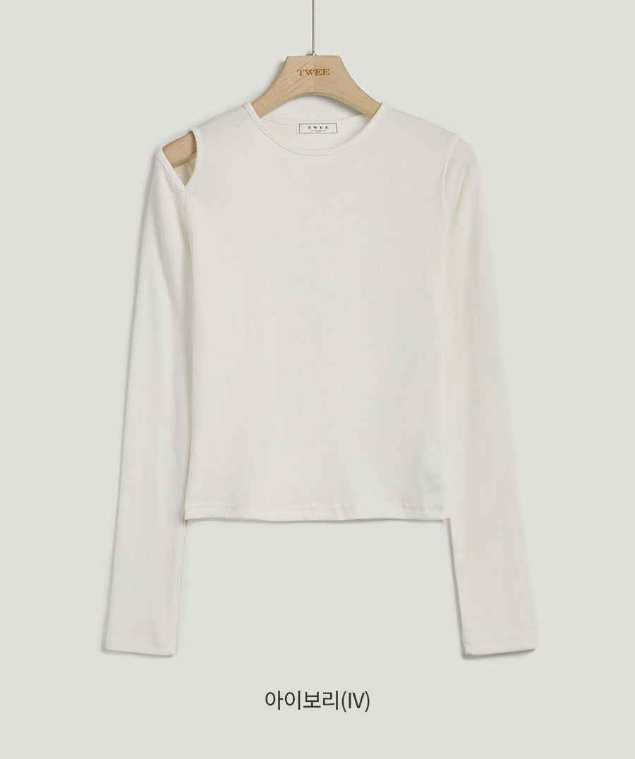 [TWEE]Stun Shoulder Cut-Off T-Shirt-6