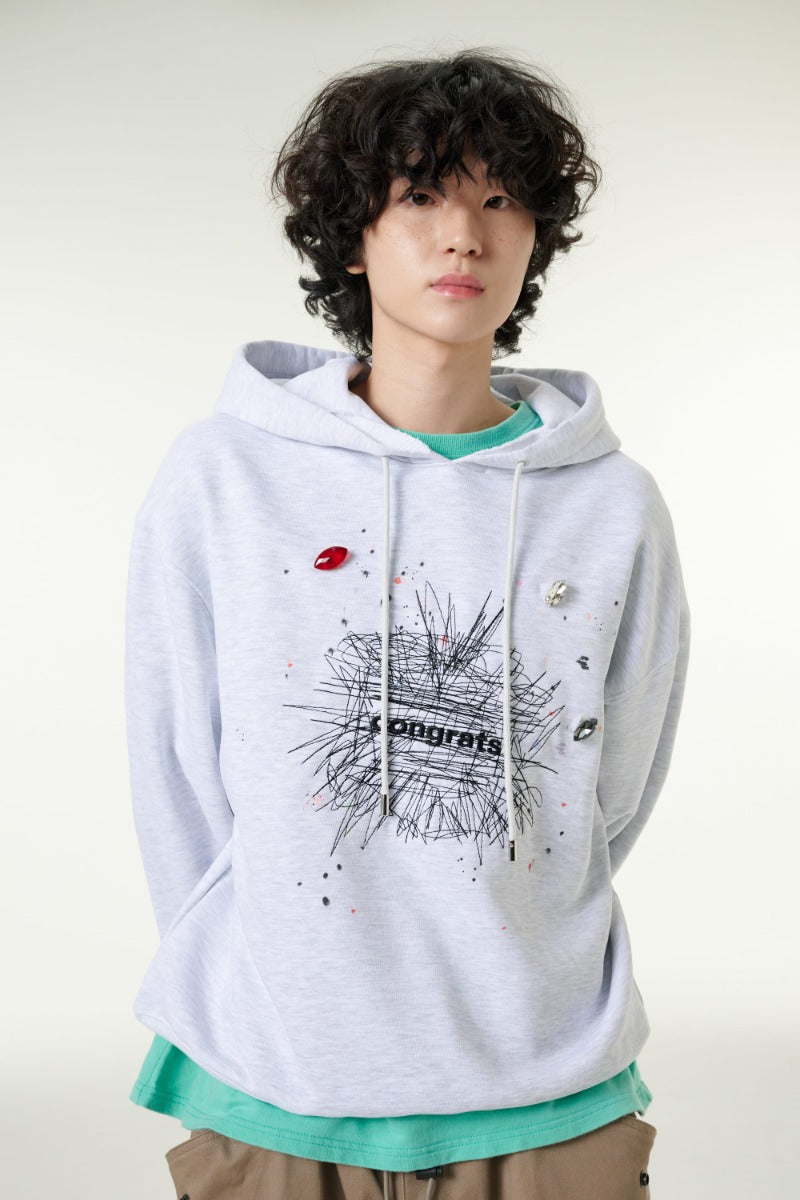 [CLOUD CAKE] Fashion Cloud Cake Fluffy Hoodie Light Gray  Unisex