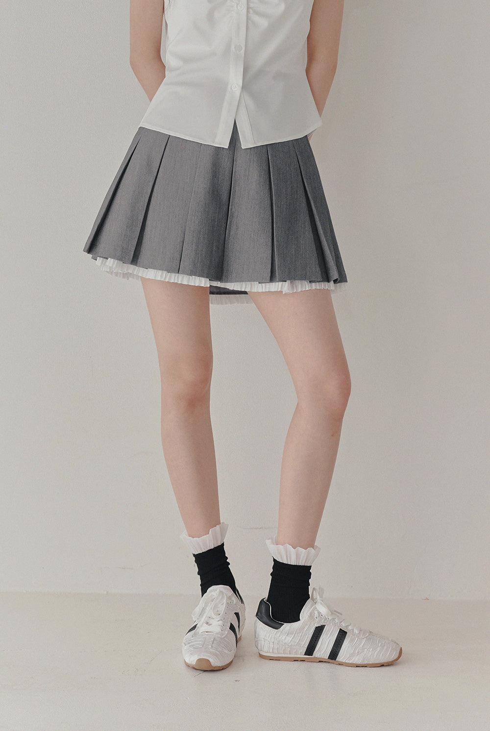 [TWEE] Even Ruffle Pleated Mini Skirt