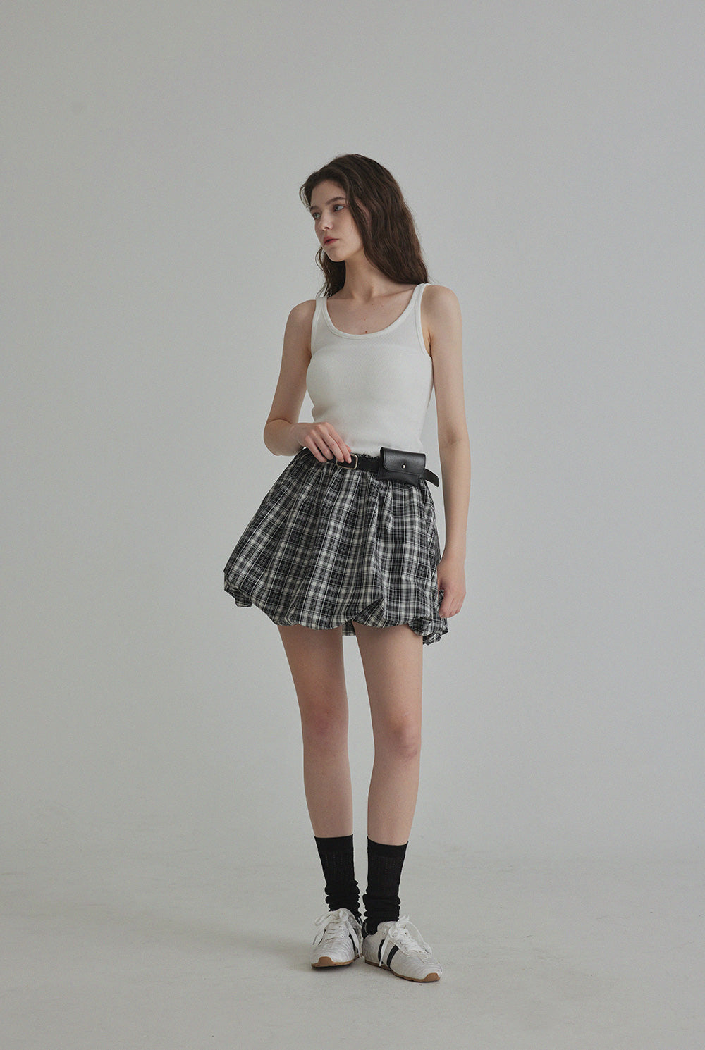 [TWEE] Decen Check Contrast Sleeveless Dress